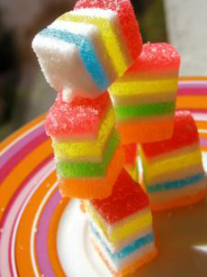 stack of unusual jelly candies