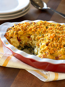 Triple-Play Macaroni And Six Cheese Strata