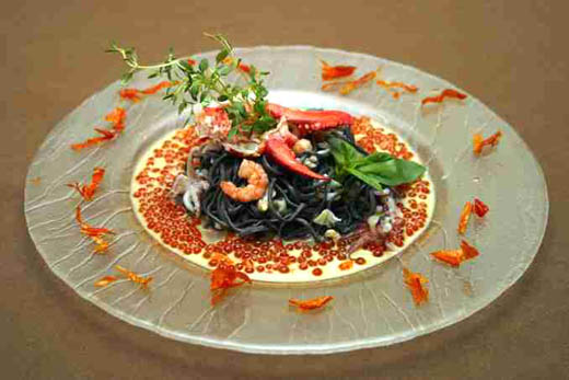 Squid Ink Linquine With Seafood