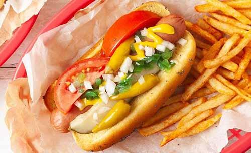 Chicago-Style Hot Dog With Sport Peppers