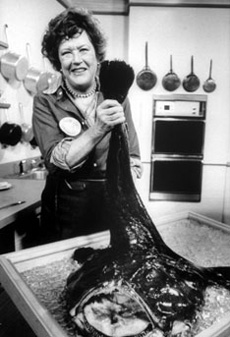 Julia Child with a Monkfish
