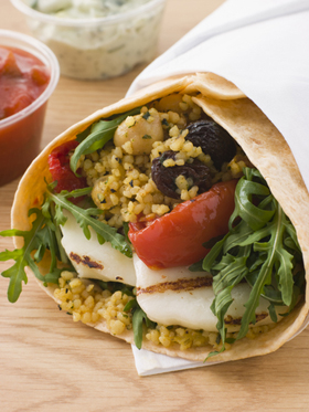 Wrap Sandwich With Halloumi & Couscous