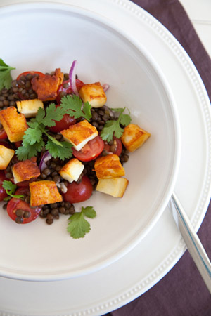 Lentil Halloumi Salad