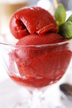 Strawberry Basil Sorbet