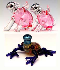 Blown Glass Salt Shakers