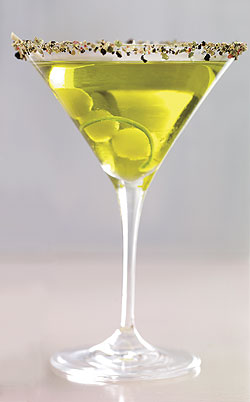 Sake Green Tea Martini With Crushed Peppercorns