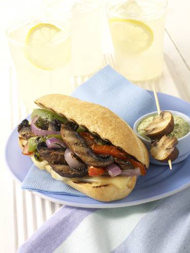 Grilled Philly Cheesesteak Mushroom Sandwich