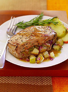 Honey-Rosemary Stuffed Pork Chops