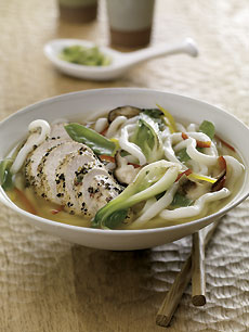 Peppercorn Mlange Chicken And Udon Noodles In Lemongrass-Sake Broth