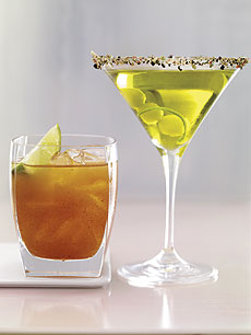 Sake Green Tea Martini With Crushed Peppercorns