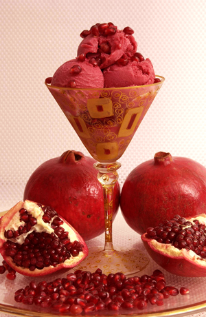 Pomegranate Ice Cream Pomegranate sorbet.