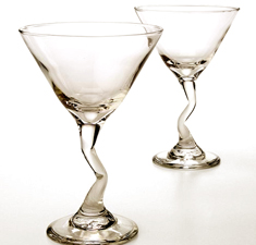 Z-stem Martini Glasses