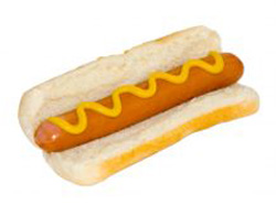 Hot dog with mustard