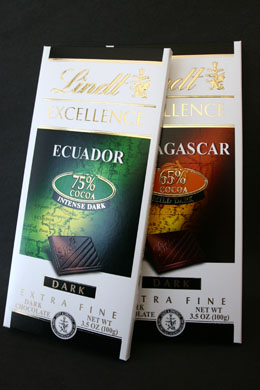 Lindt Madagascar and Lindt Ecuador Single Origin Chocolate Bars