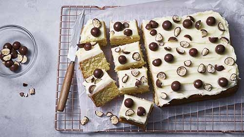 Malted Milk Ball Traybake or Sheet Cake
