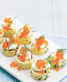 Cocktail Omelets With Trout Roe