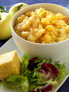 Cornbread Topped Apple Macaroni And Cheese