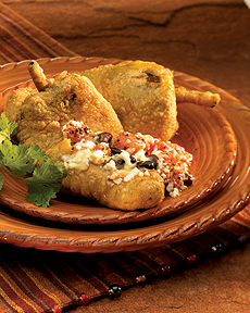 Grapefruit & Black Bean Chiles Rellenos