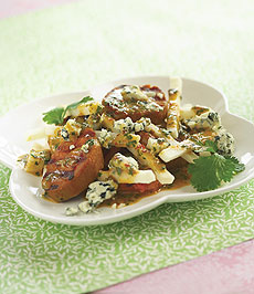 Grilled Sweet Potato Salad With Jicama, Blue Cheese & Chipotle Lime Dressing